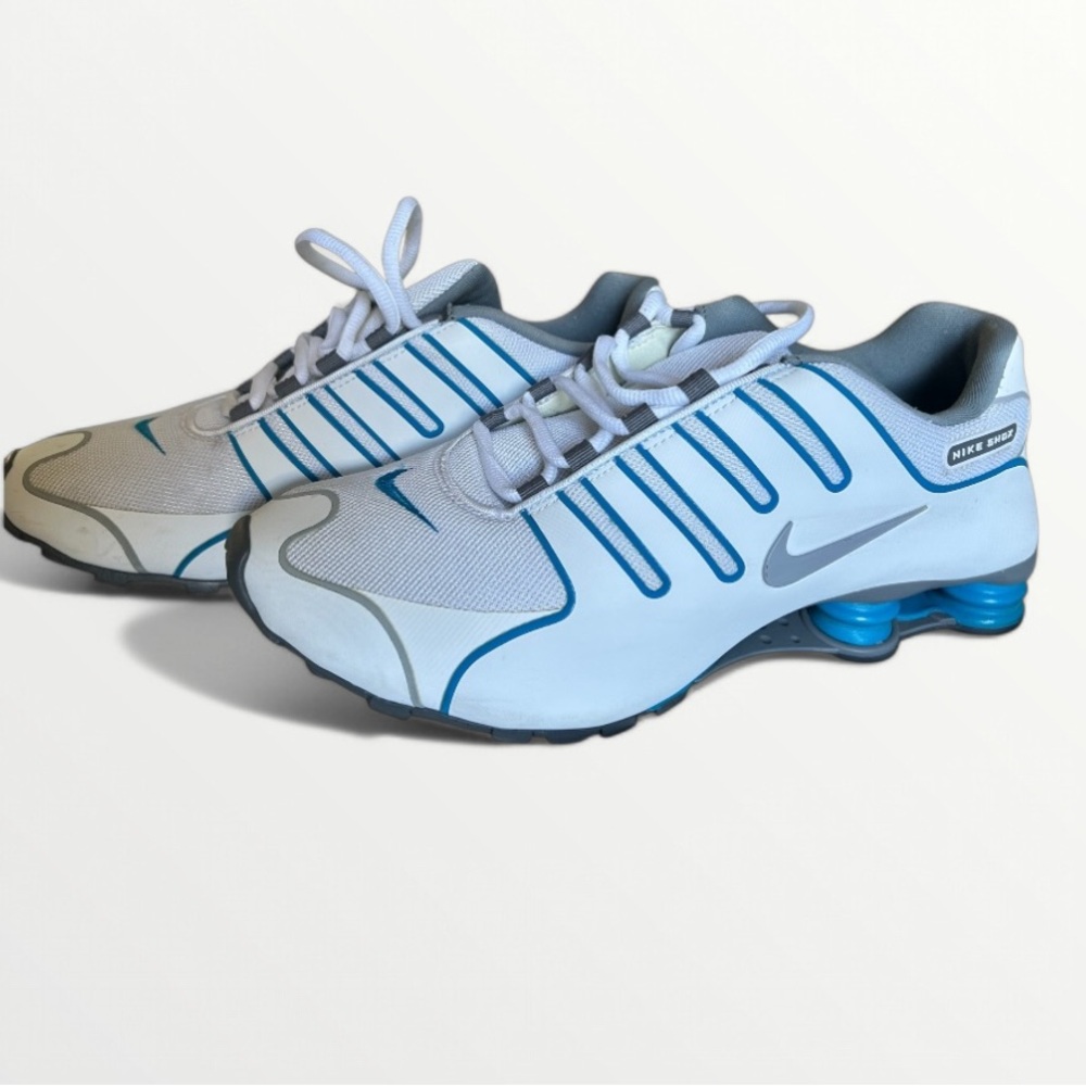 Nike White and Blue Athletic Shoes